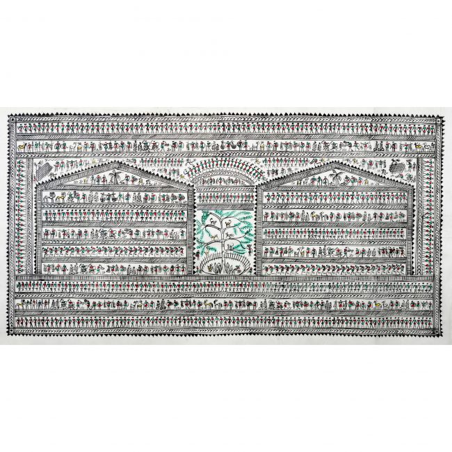 Handmade Multicolor Saura Painting