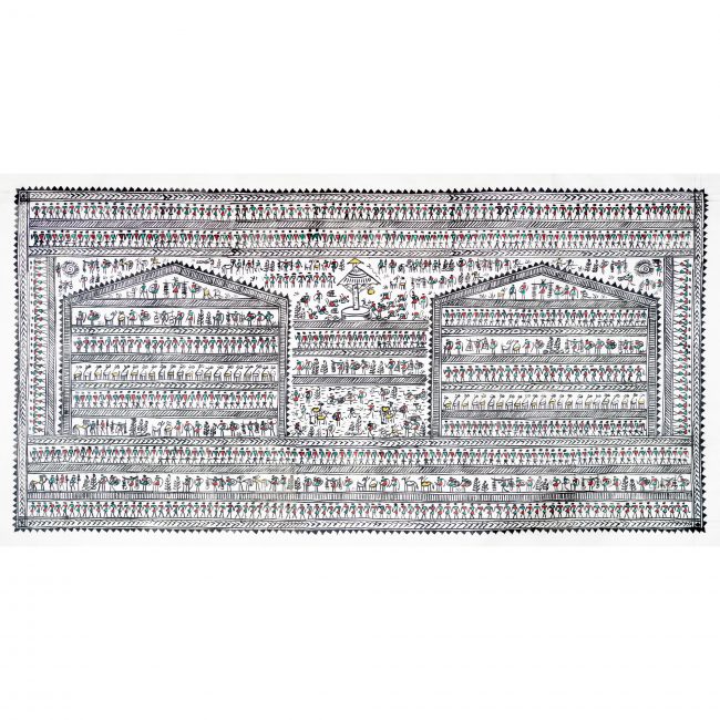 Handmade Multicolor Saura Painting