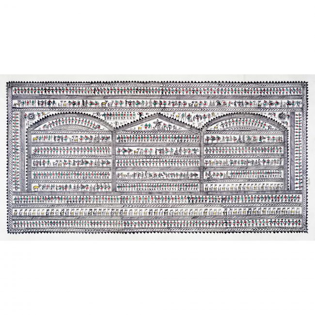 Handmade Multicolor Saura Painting