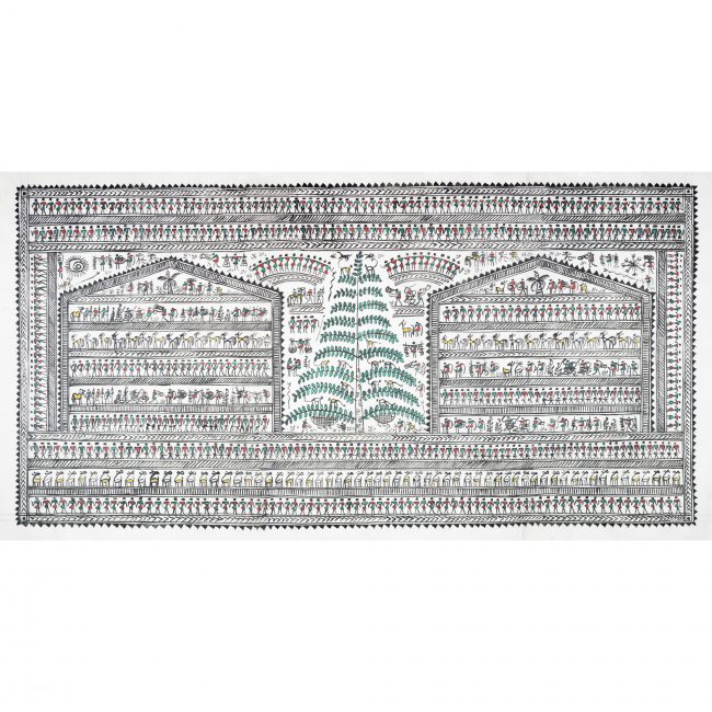 Handmade Multicolor Saura Painting
