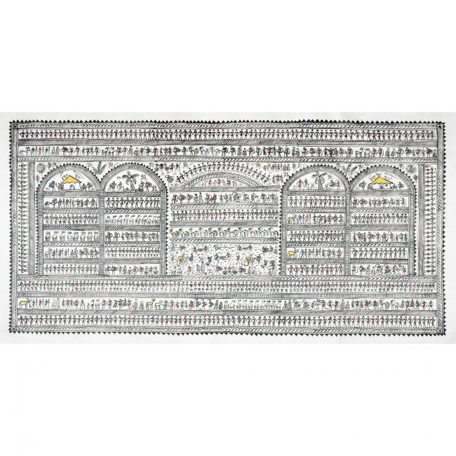 Handmade Multicolor Saura Painting
