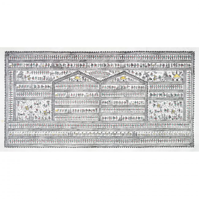 Handmade Multicolor Saura Painting