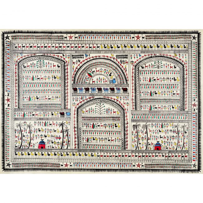 Handmade Multicolor Saura Painting