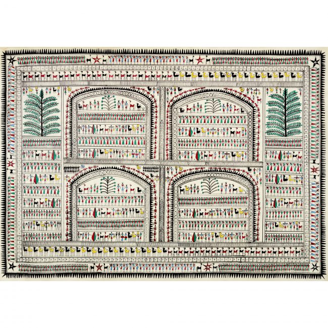 Handmade Multicolor Saura Painting