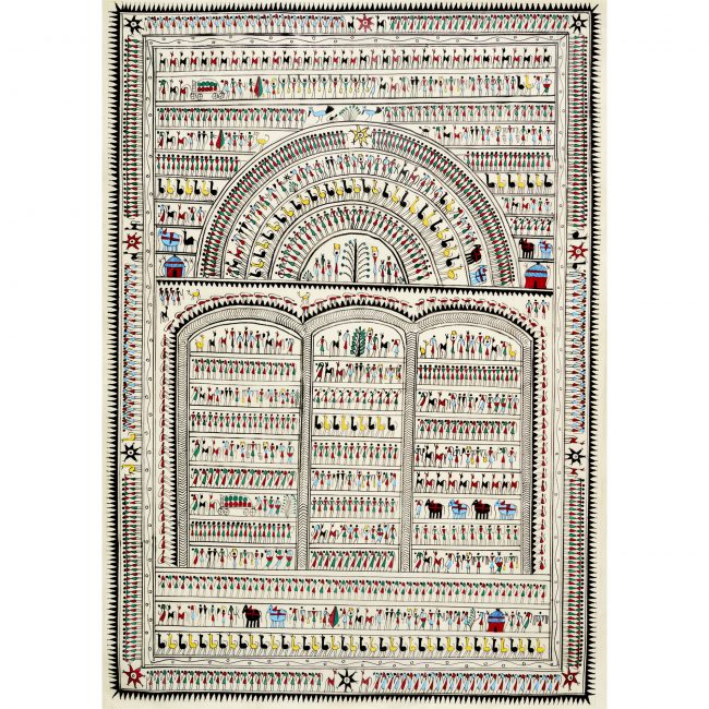 Handmade Multicolor Saura Painting