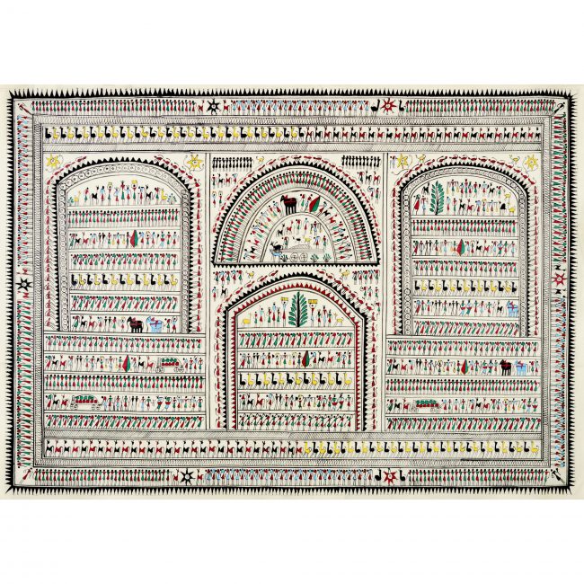 Handmade Multicolor Saura Painting