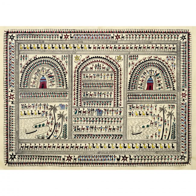 Handmade Multicolor Saura Painting