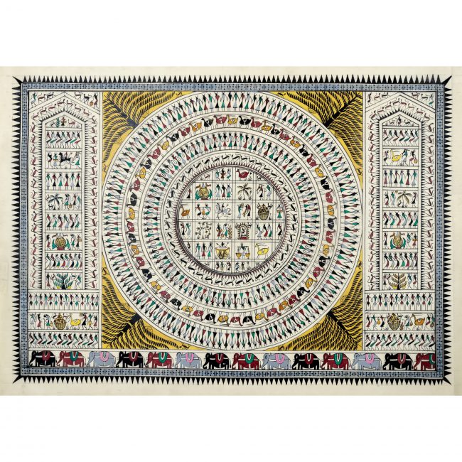 Handmade Multicolor Saura Painting