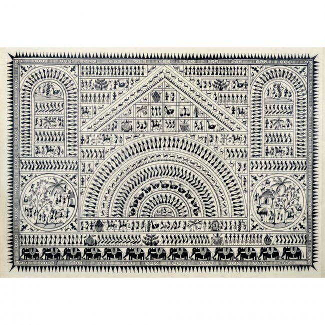 Handmade Multicolor Saura Painting