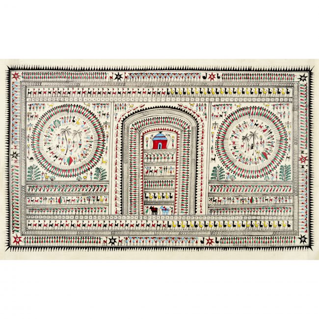 Handmade Multicolor Saura Painting