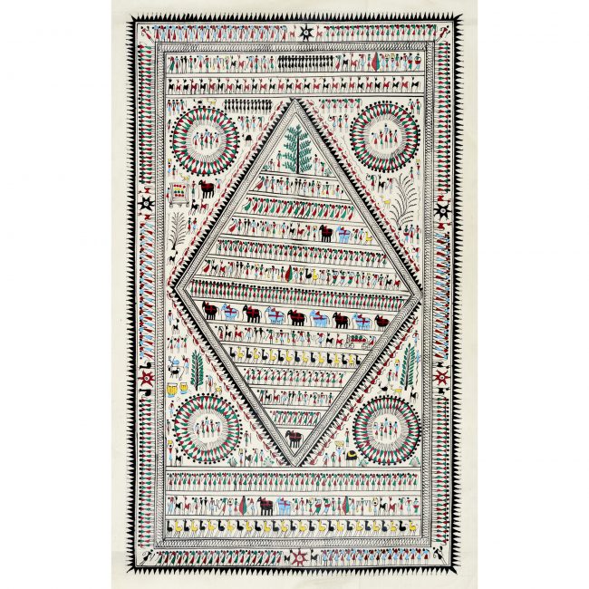Handmade Multicolor Saura Painting