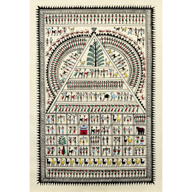 Handmade Multicolor Saura Painting