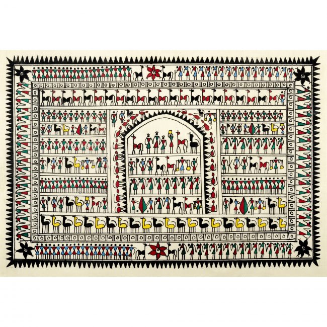 Handmade Multicolor Saura Painting