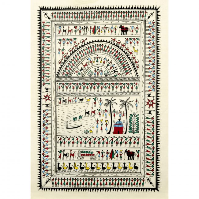 Handmade Multicolor Saura Painting