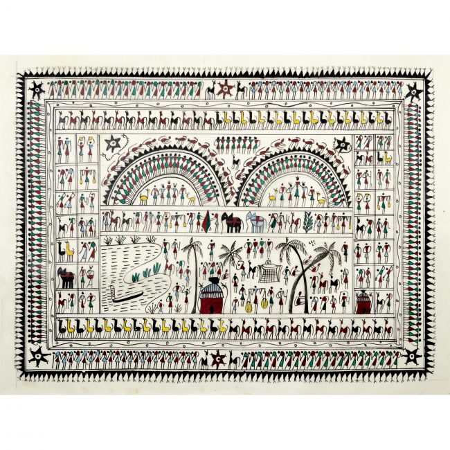 Handmade Multicolor Saura Painting