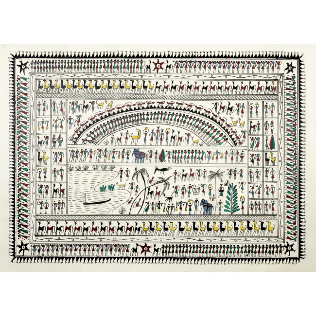 Handmade Multicolor Saura Painting