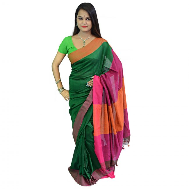 Handwoven Self Design Cotton Saree