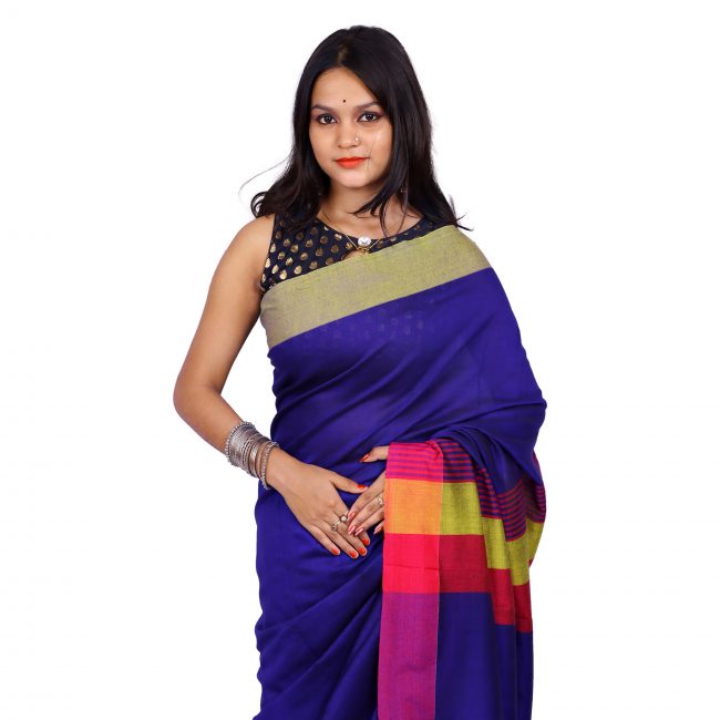 Handwoven Self Design Cotton Saree