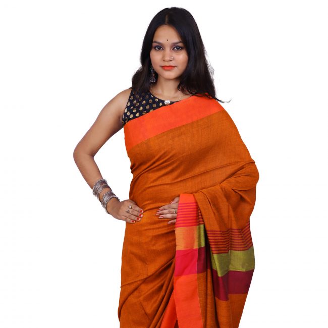 Handwoven Self Design Cotton Saree