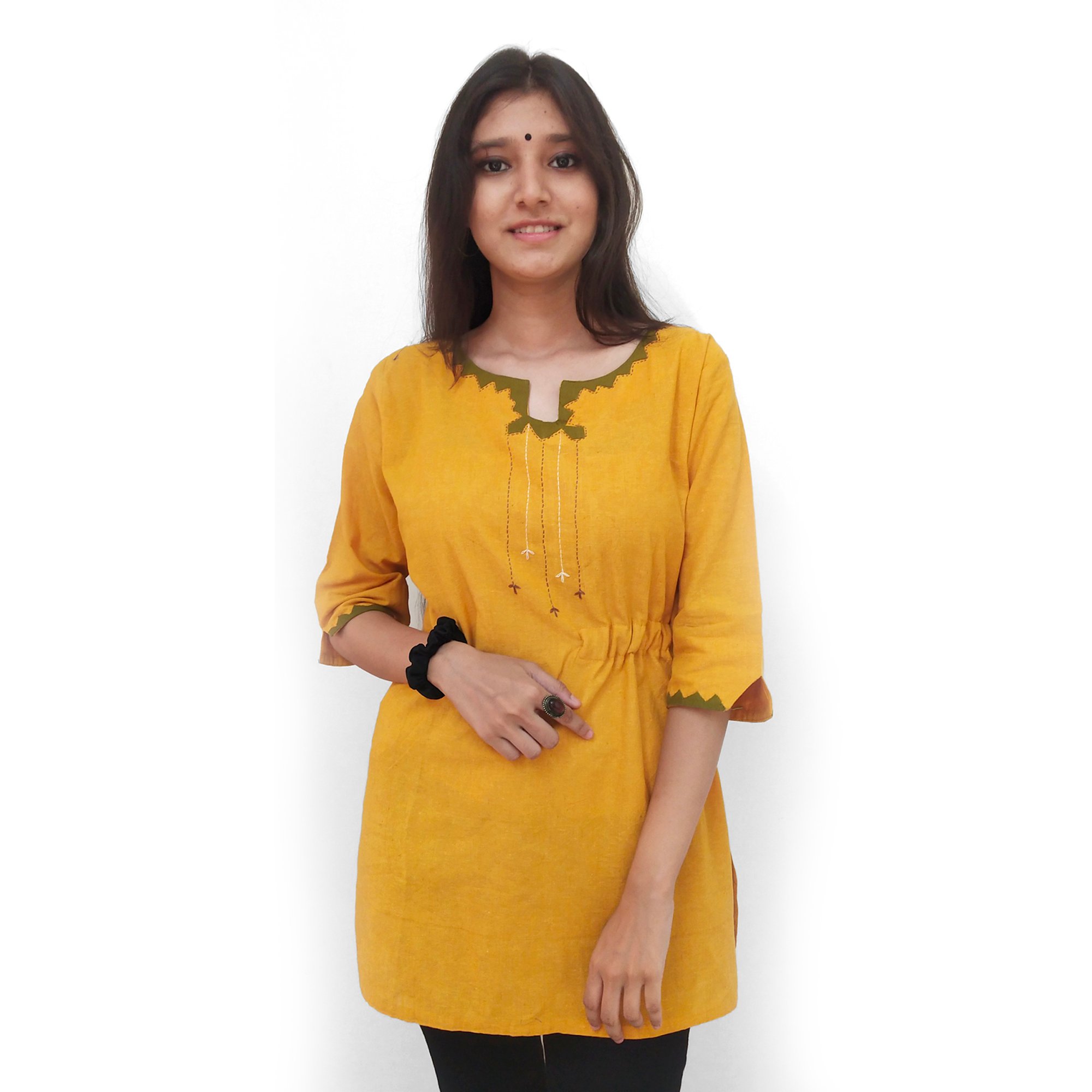 Yellow Short Top with Tanka