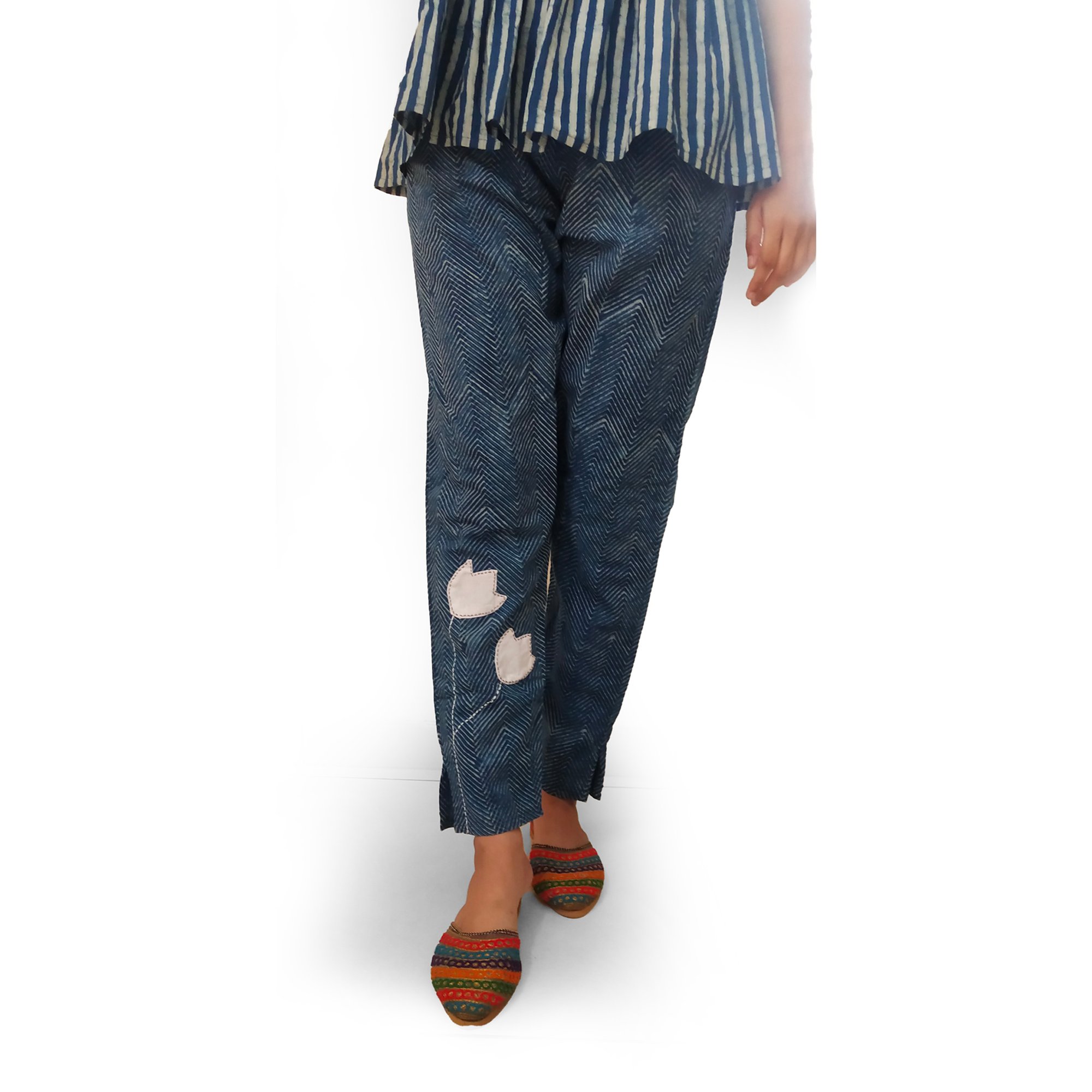 Indigo Lehriya Pant - L
