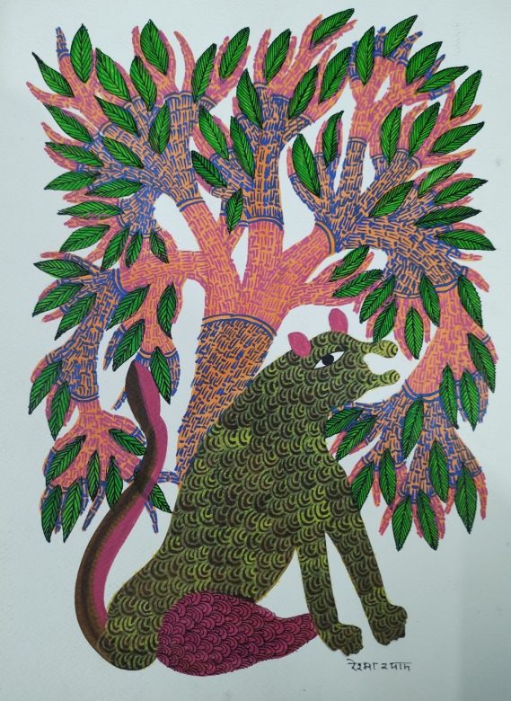 Handmade Multicolor Gond Art Paper Painting