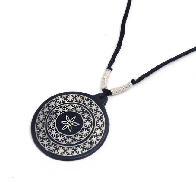 Bidri work Tarkashi Round Pendant