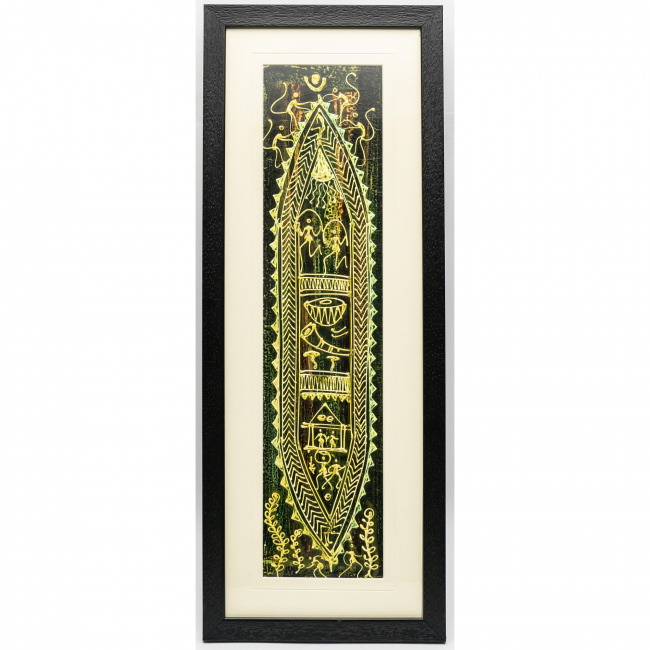 Handmade Multicolor Framed Saura Painting