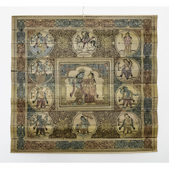 Handmade Multicolor Palm Leaf Saura Painting