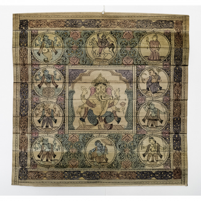 Handmade Multicolor Palm Leaf Saura Painting