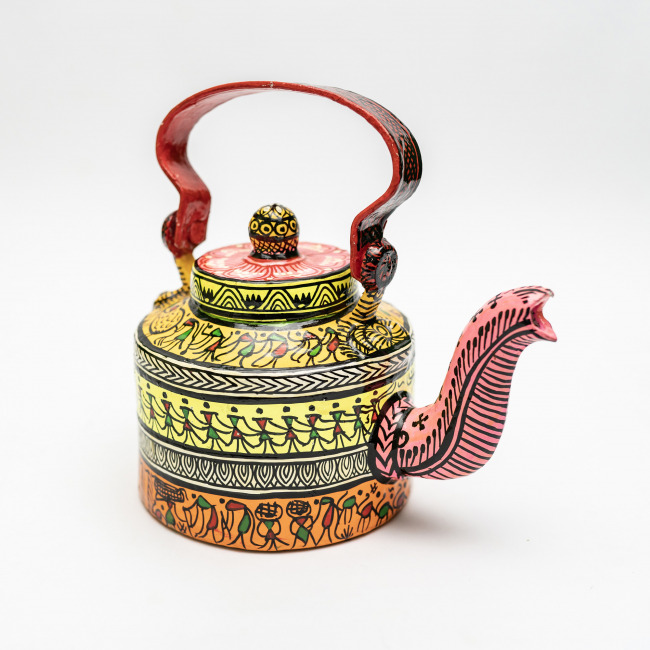 Handmade Multicolor Saura Painting Tea Kettle
