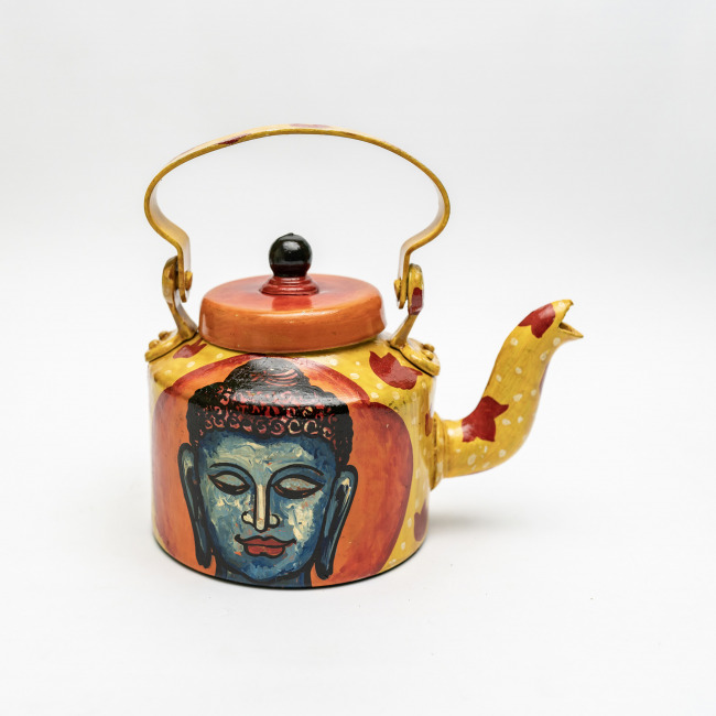 Handmade Multicolor Saura Painting Tea Kettle