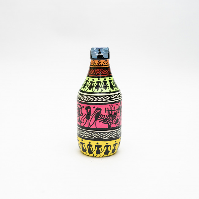 Handmade Multicolor Saura Painting Bottle