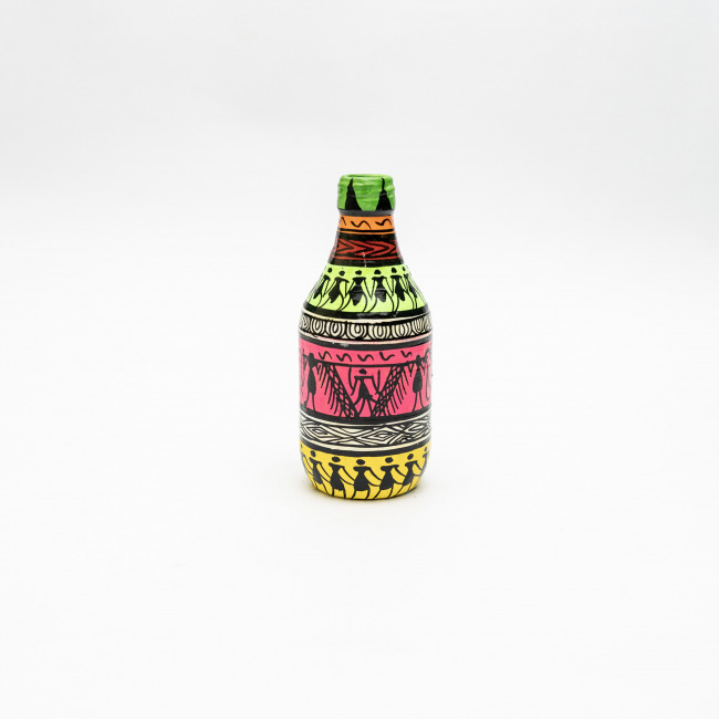 Handmade Multicolor Saura Painting Bottle