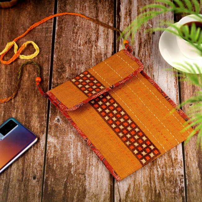 Handmade Orange Cube Sling Bag