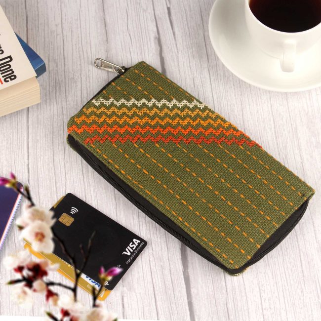 Handmade Green Jute Clutch