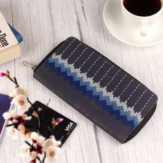 Handmade Blue Jute Clutch