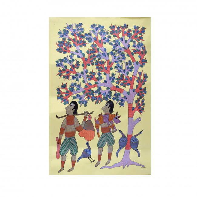 Handmade Gond Canvas Painting