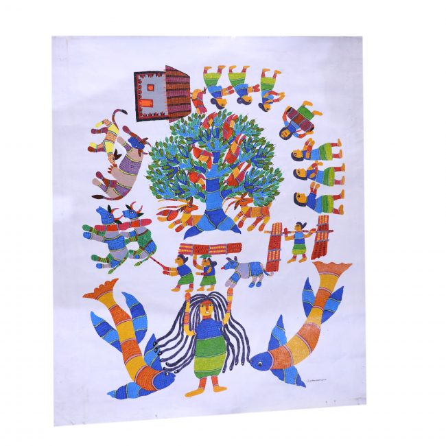 Handmade Gond Canvas Painting