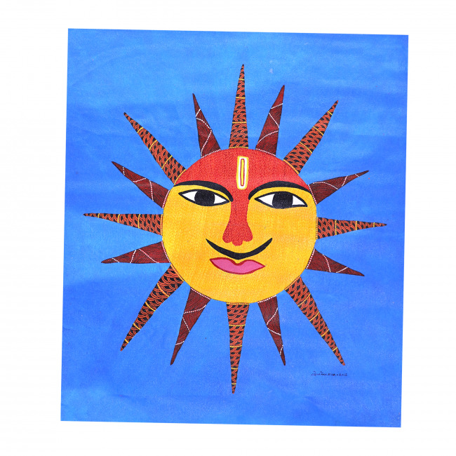 Handmade Gond Canvas Painting