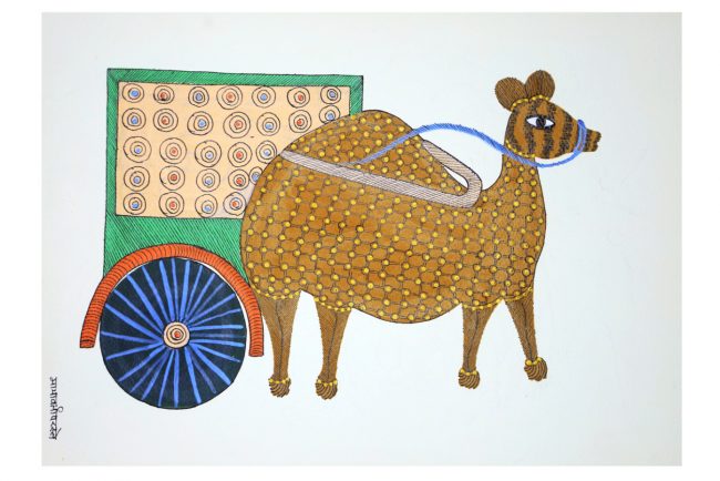 Tribes India Handmade Gond Paper Painting