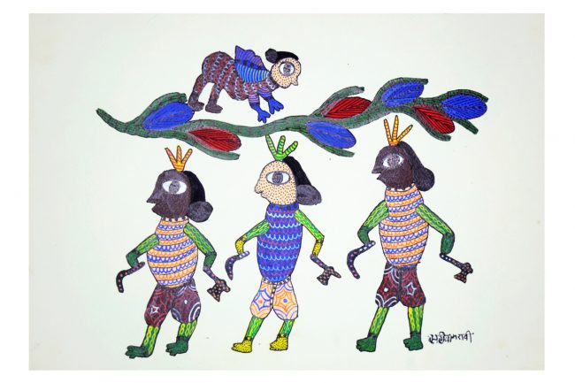 Tribes India Handmade Gond Paper Painting