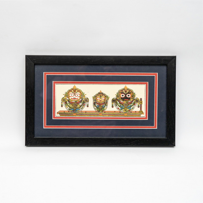 Handmade Multicolor Glass Framed Saura Painting