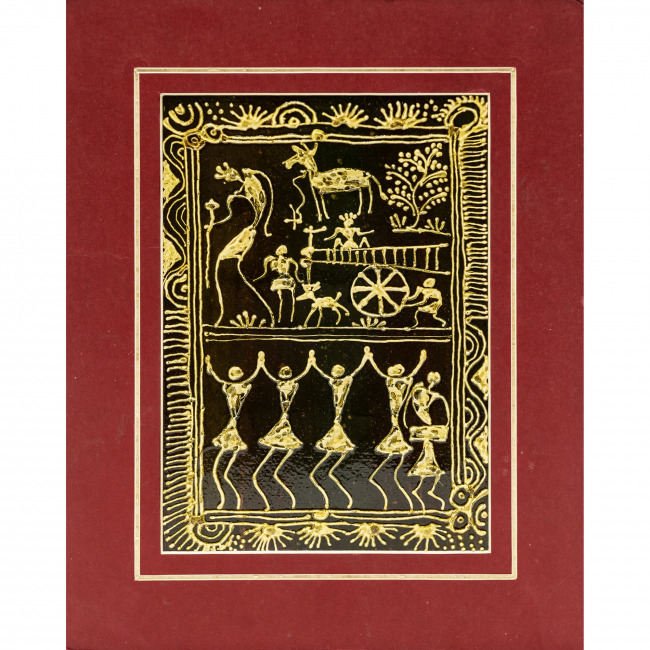 Handmade Multicolor Saura Painting