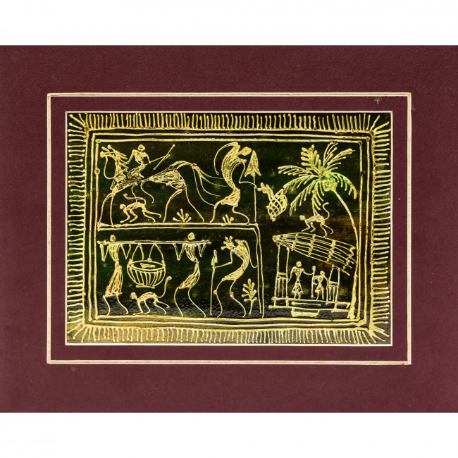 Handmade Multicolor Saura Painting