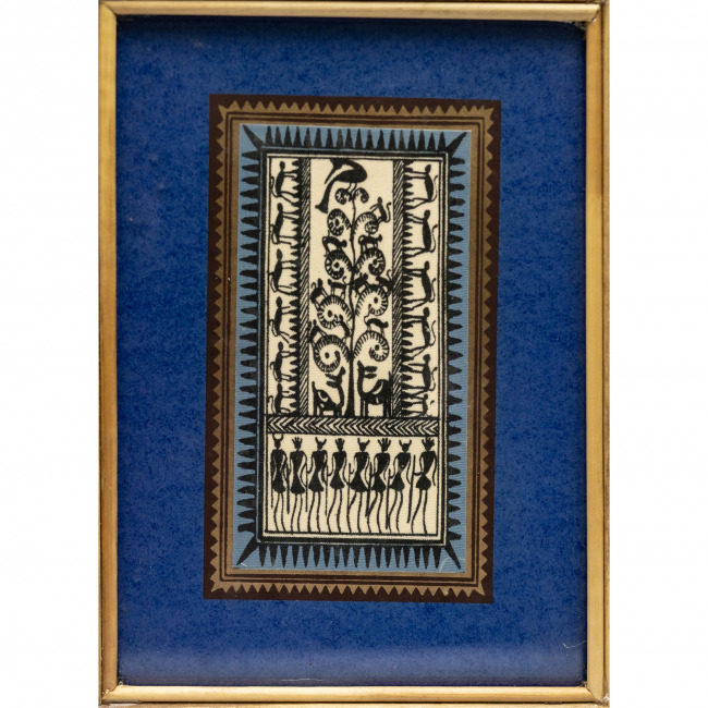 Handmade Multicolor Framed Saura Painting
