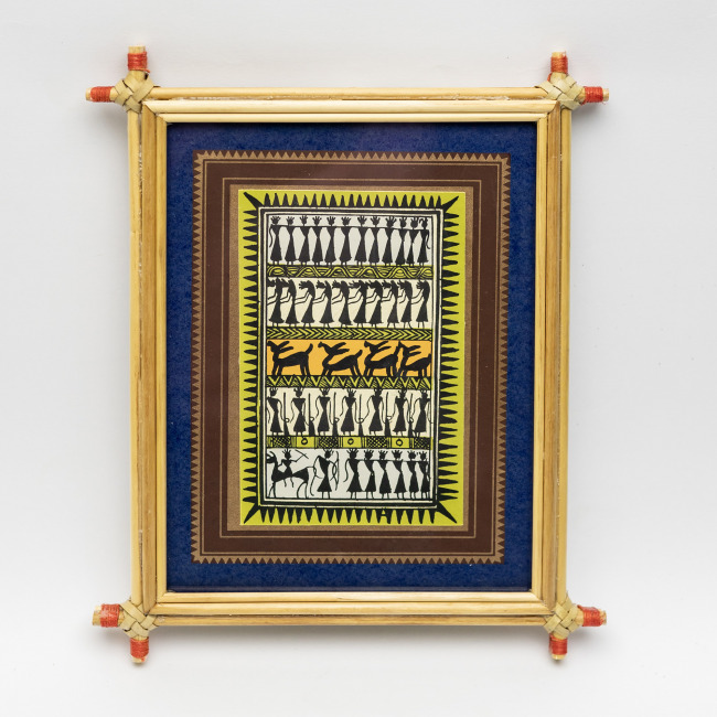 Handmade Multicolor Framed Saura Painting