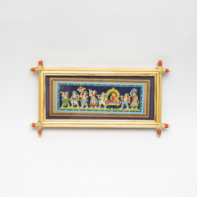 Handmade Multicolor Framed Saura Painting