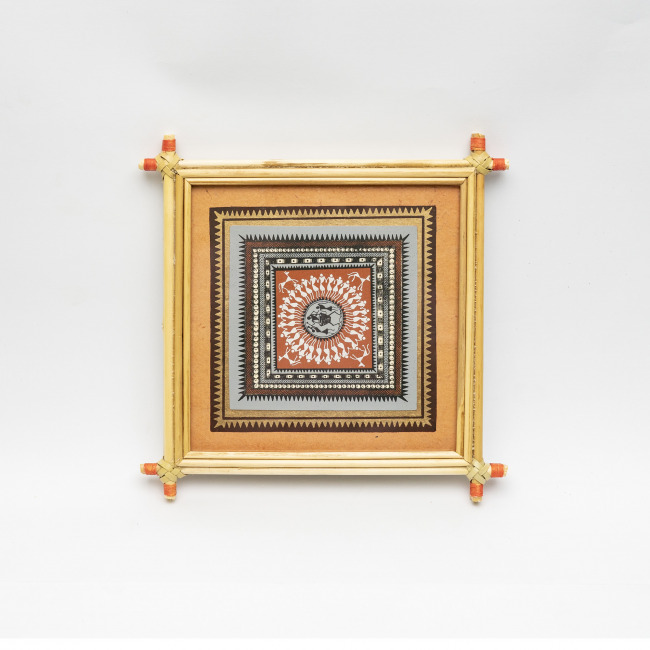 Handmade Multicolor Framed Saura Painting
