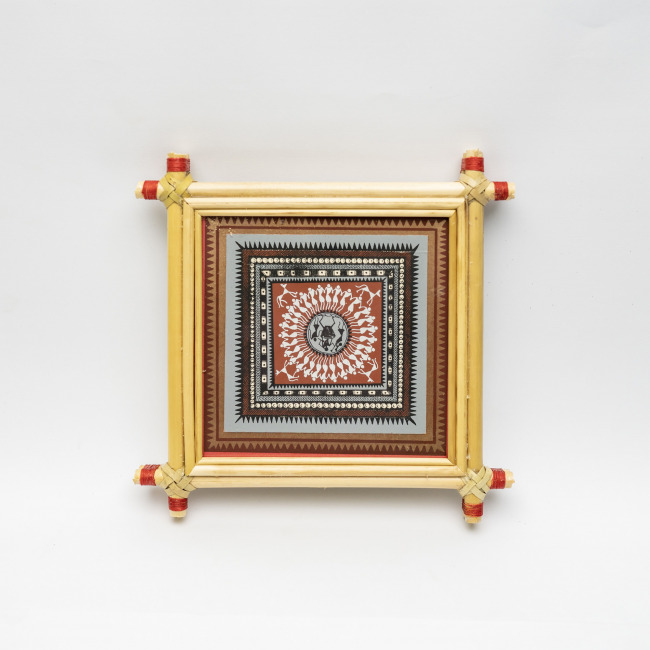 Handmade Multicolor Framed Saura Painting